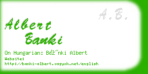 albert banki business card